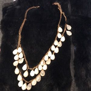 Pastel pink teardrop antique necklace